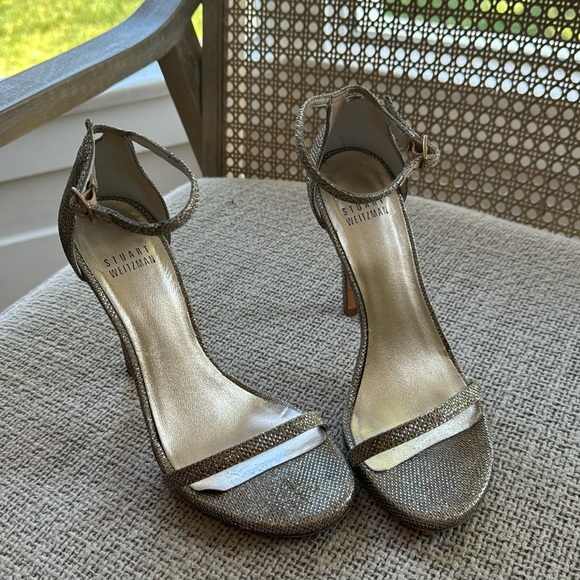 Stuart Weitzman Platinum heel sandal size 5.5 - Picture 8 of 12